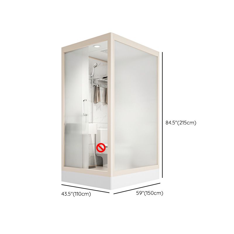 Rectangular Sliding Shower Enclosure Framed Shower Enclosure in White