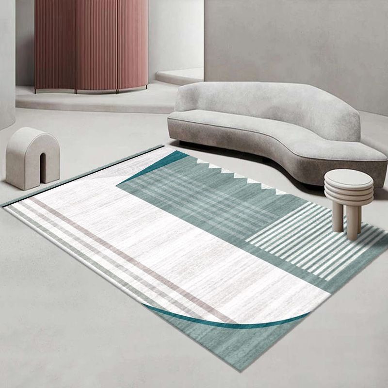 Modern Area Rug Funky Contrast Panel Rug Polyester Stain Resistant Carpet for Living Room