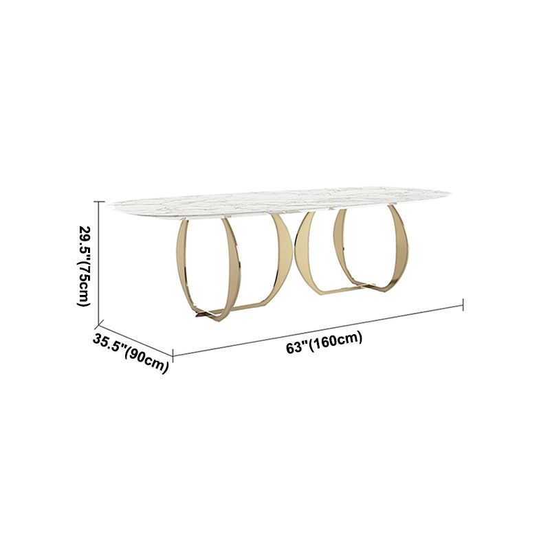 Mesa de comedor de rectángulo de lujo tradicional mesa de acero inoxidable para interiores
