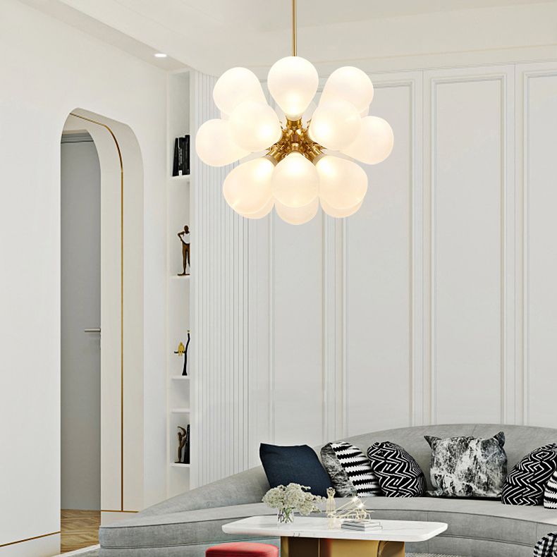 Moderner Stil Ballon Kronleuchter Glas Wohnzimmer hängen Licht in Gold
