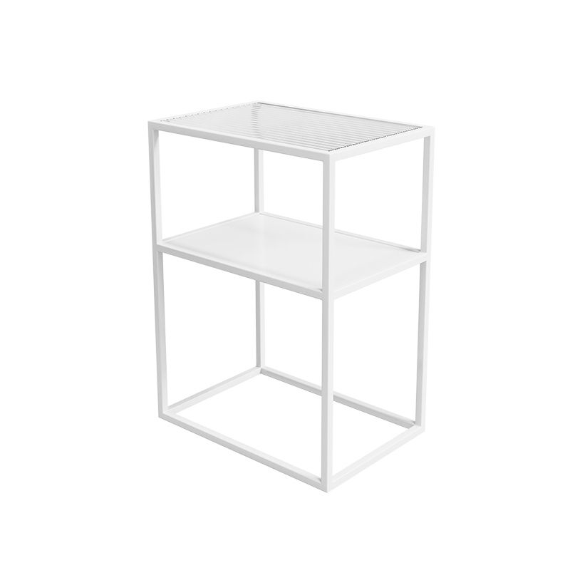 Modern Frame Coffee Cocktail Table Rectangular Glass Top Cocktail Table
