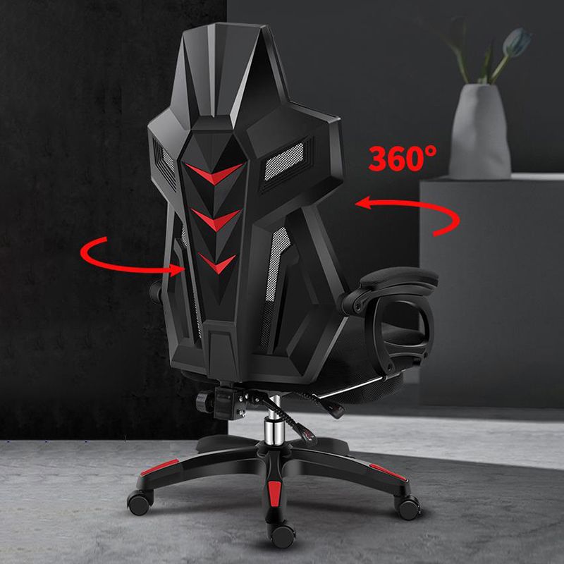 Modern Nylon Frame Gaming Chair Swivel Computer Desk Chair with Padded Arms