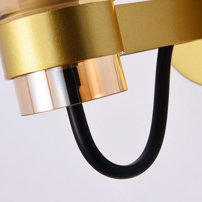 Modern Style Brass Wall Light Bowl Wall Sconce with Glass for Living Room