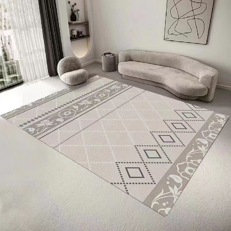 Blue Striped Pattern Rug Polyester Modern Rug Washable Rug for Drawing Room