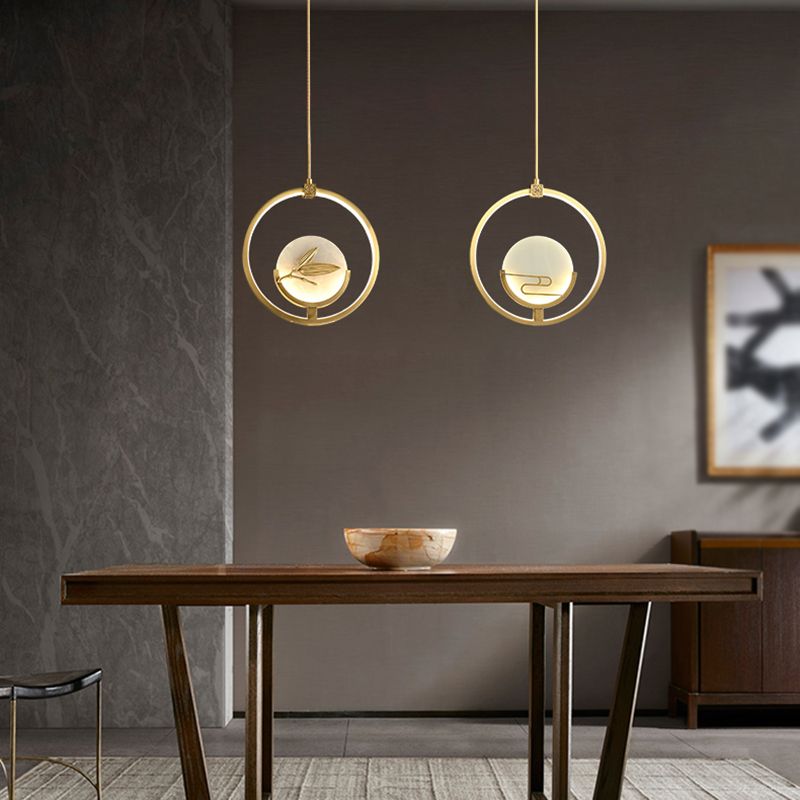 Kit de lampe suspendue en marbre moderne à 1 light