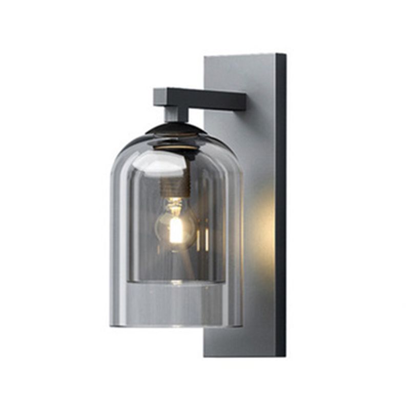 Modern Style Cylinder Shape Wall Sconce Glass Sconce Lighting for Bedroom