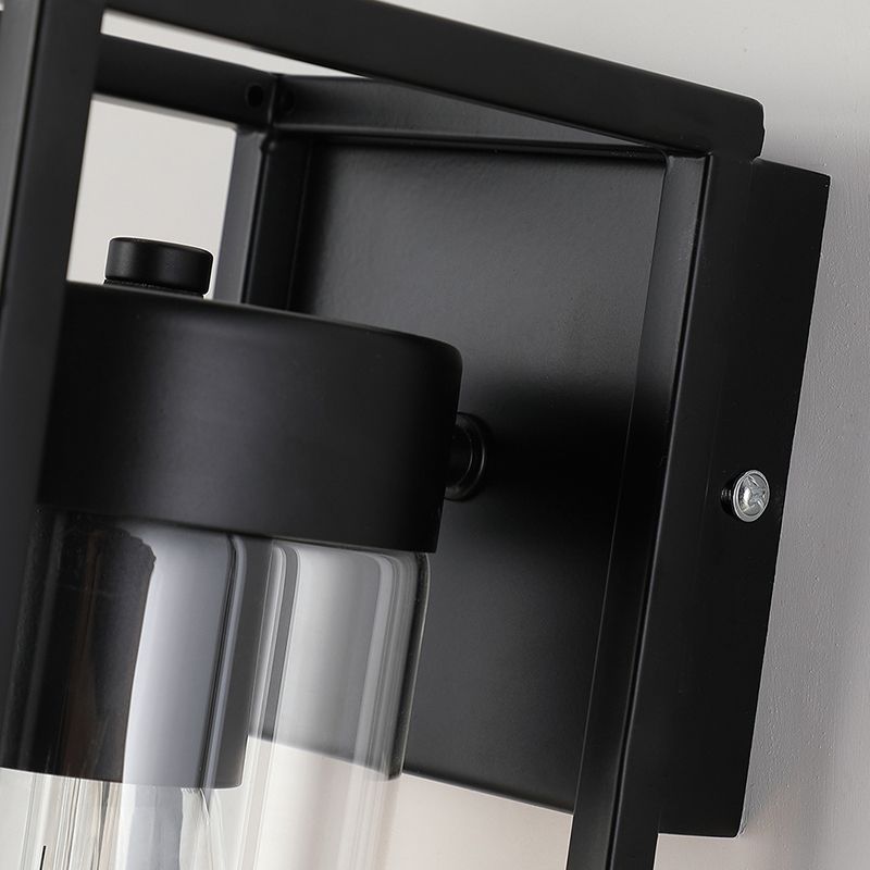 Vintage Industrial Rectangle Wall Mounted Lighting Glass Wall Mount Lamp for Living Room