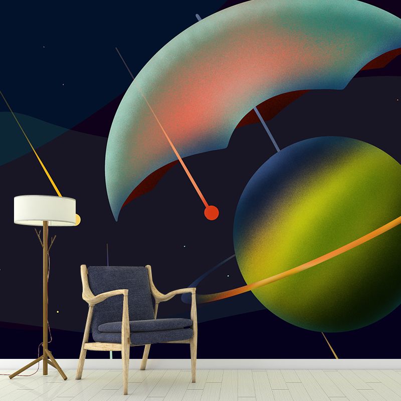 Modern Illustration Mural Wallpaper Cosmic Space Sitting Room Wall Mural