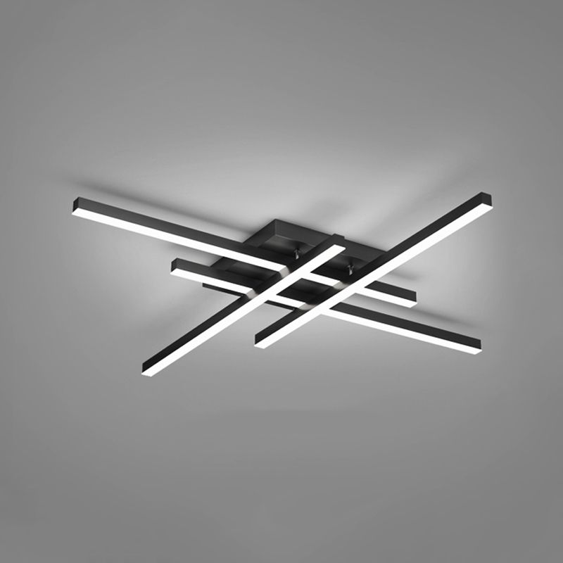 Luz de techo de semi rascillo de LED simple Luz de montaje semi rasgador de tiras con sombra de metal