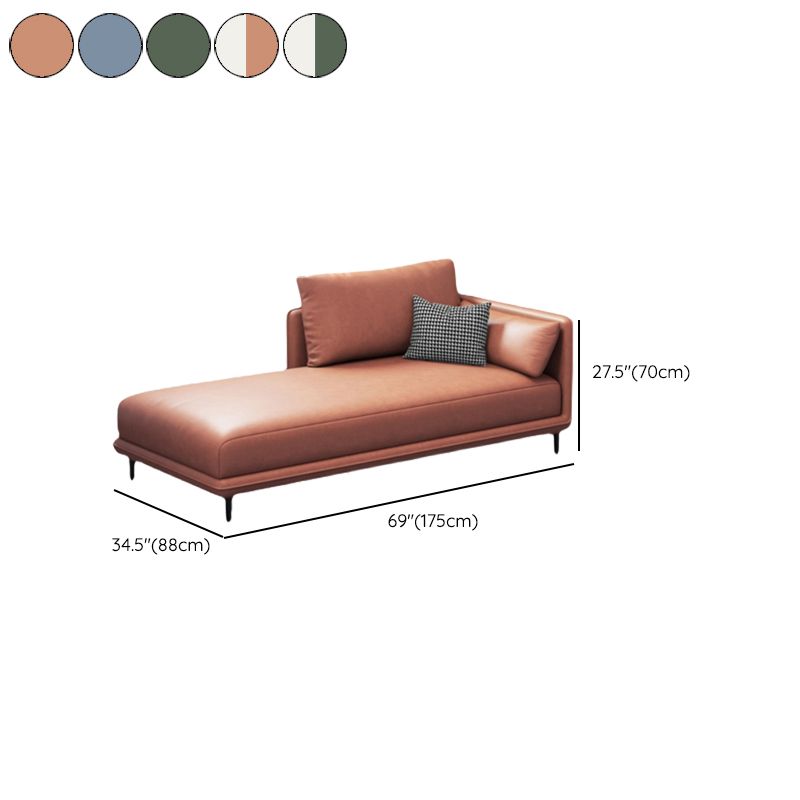 Modern One Armed Faux Leather Chaise, Square Arms Accent Chair
