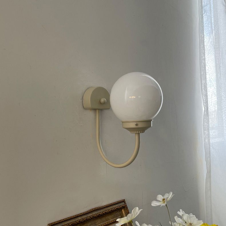 Global Sconce Light Fixture Contemporary Style Glass White Wall Mount Light Fixture