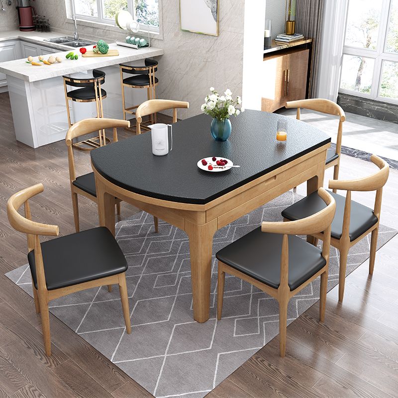 Contemporary Kitchen Dinner Table Solid Wood 4 Legs Dining Table