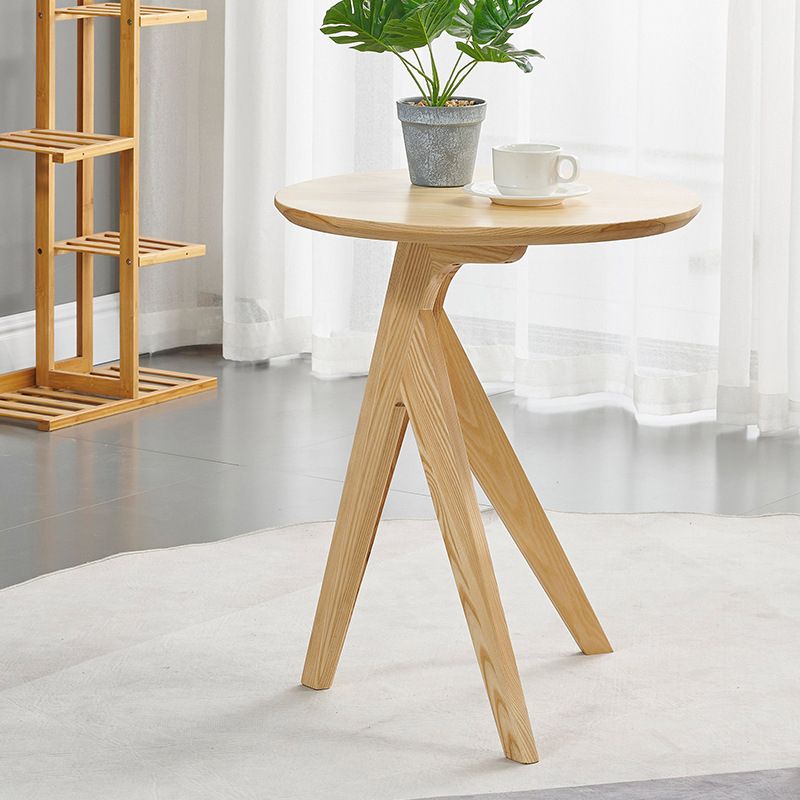 Scandinavian 19.6-inch Round Wood Top Side Table 3 Legs/4 Legs End Table