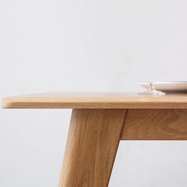 Natural Modern Rectangular Oak Tabletop Dining Table with 4 Legs