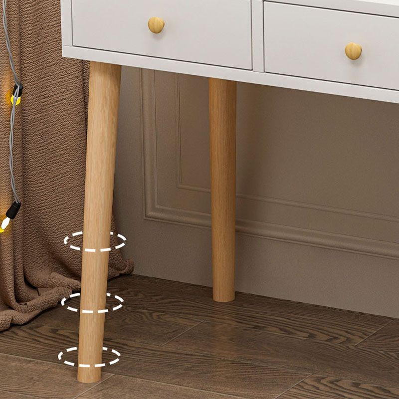 Wood and Metal Vanity Table with Stool Accent 5/6 Drawers Makeup Desk