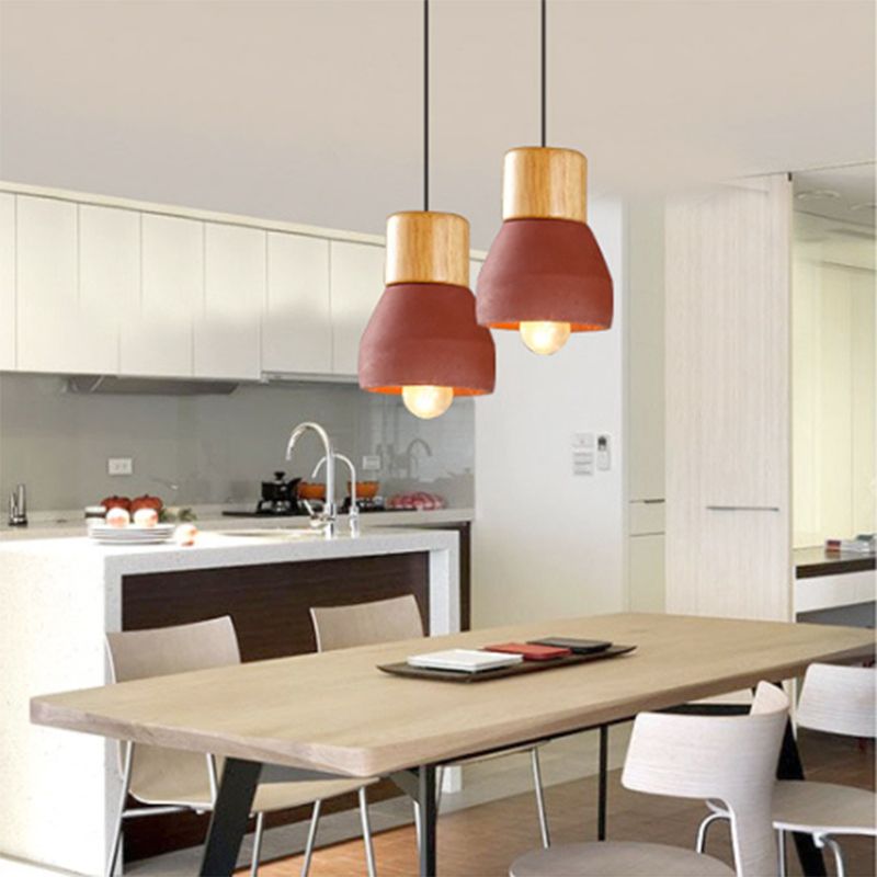 Moderne minimalistische stijl taps toelopende hanglampen 1 lichte hanglamp plafondlicht met cementschaduw