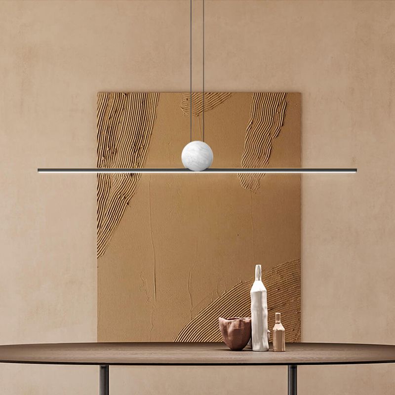 Simple Shape Modern Pendant Lighting Fixtures Metal 1 Light Island Light Fixture for Dining Room