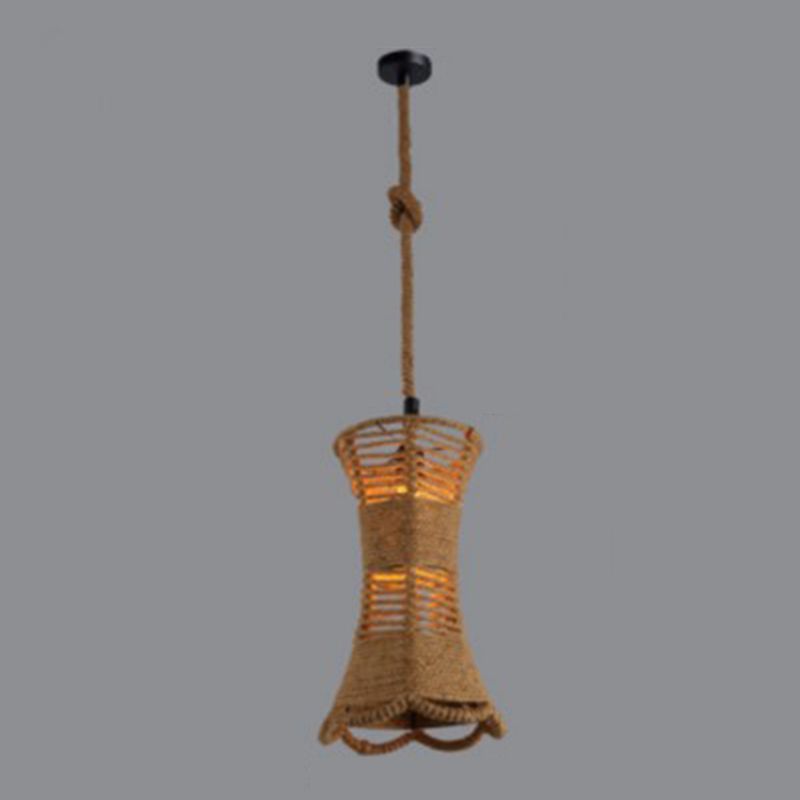 Beige schaduw hanglamp verlichting armatuur magazijnstijl touw 1-licht restaurantophanging licht