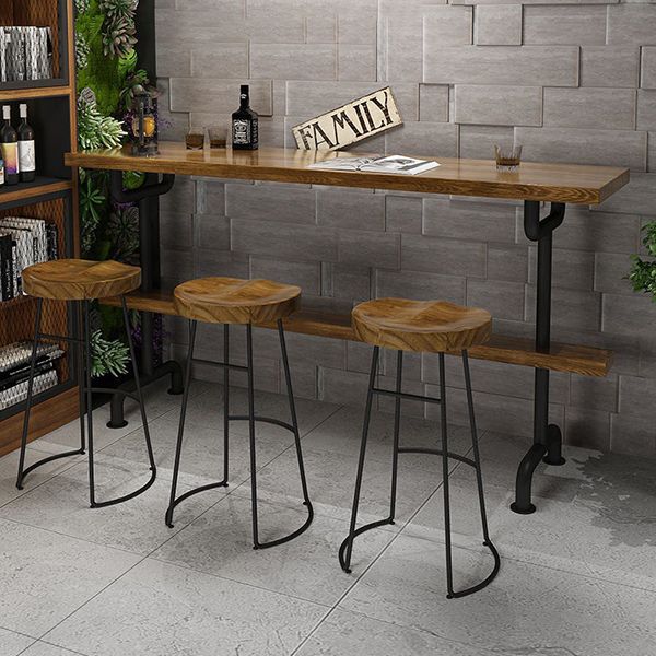 1/2/4/7/9 Pieces Bar Pub Table Set Solid Wood Bar Stool and Table Set