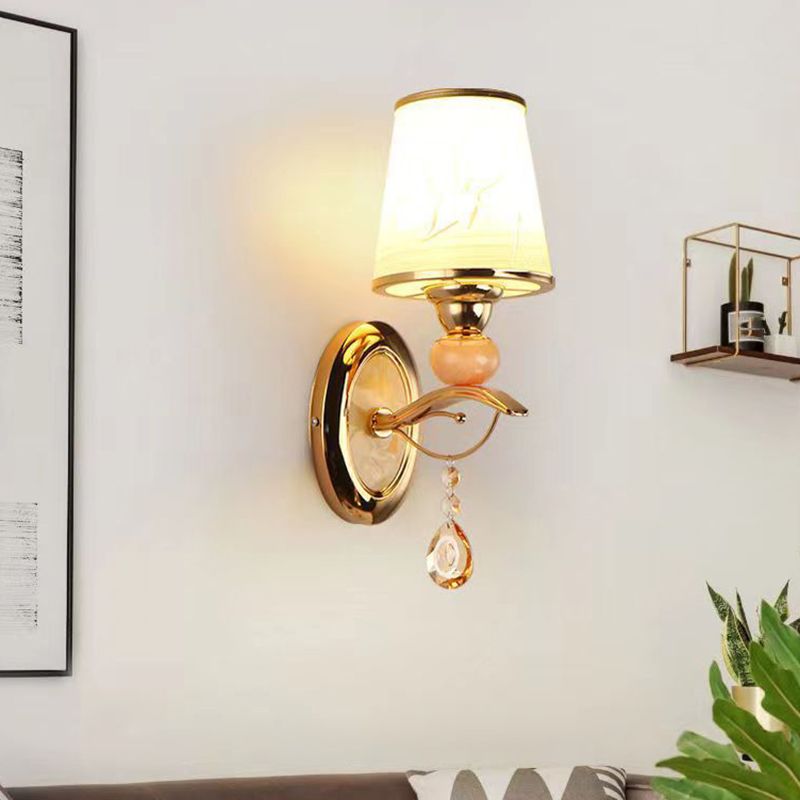 Modern Simple Vanity Light Geometry Shape Vanity Lamp with Glass Shade for Shower Room