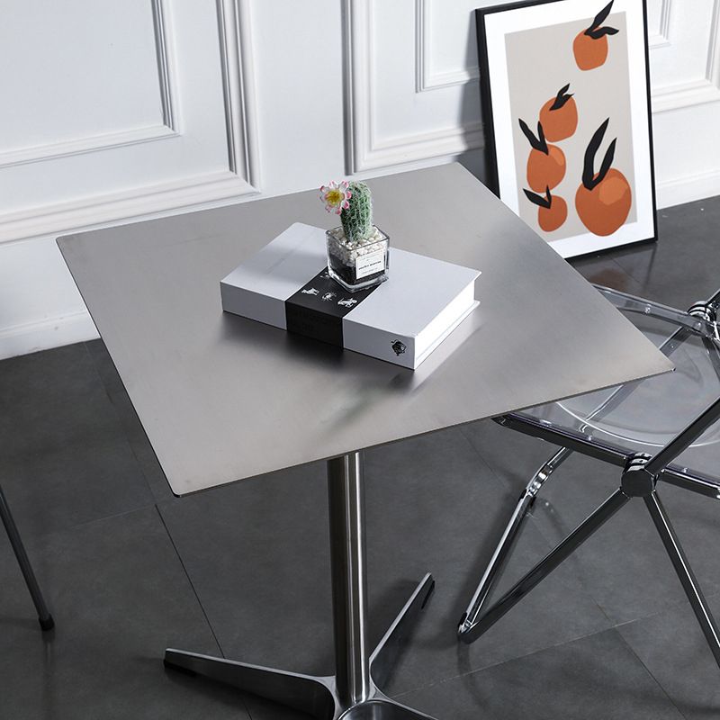 Stainless Steel Industrial Dining Table Pedestal Table for Dinning Room