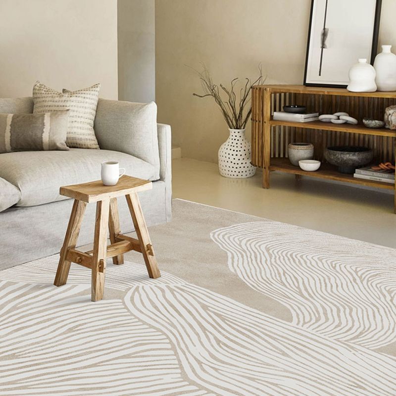 Couleur solide élégante Polyester moderne Polyester Bandeau à bande intérieure Rapis résistant aux taches pour la décoration intérieure