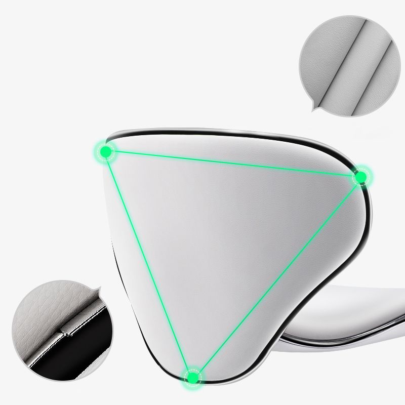 Scandinavian Metal Barstool Low Back PU Leather Adjustable Barstools in Matte Finish