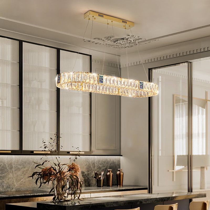 Geometrische Formen Deckenpendelleuchte Licht moderner Luxusstil Kristallleuchte Lampe