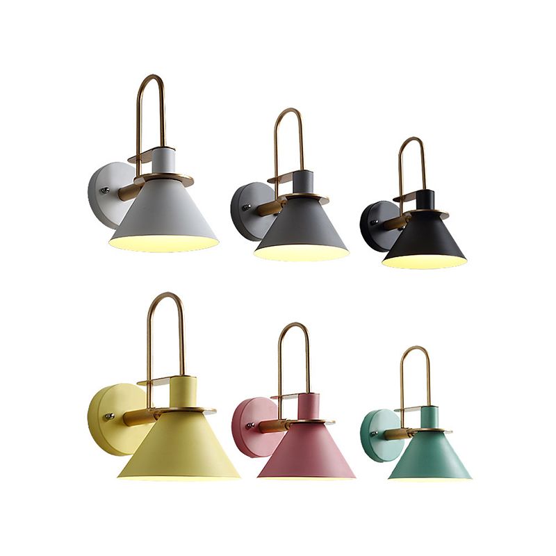 Simplicity Wall Sconce Colorful Metal Shade Wall Mounted Lamp for Dining Room