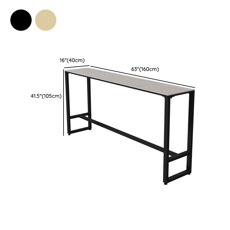 Rectangle Bar Pub Table Set 1/5 Pcs Modern Iron Frame Bar Table and Upholstered Stools