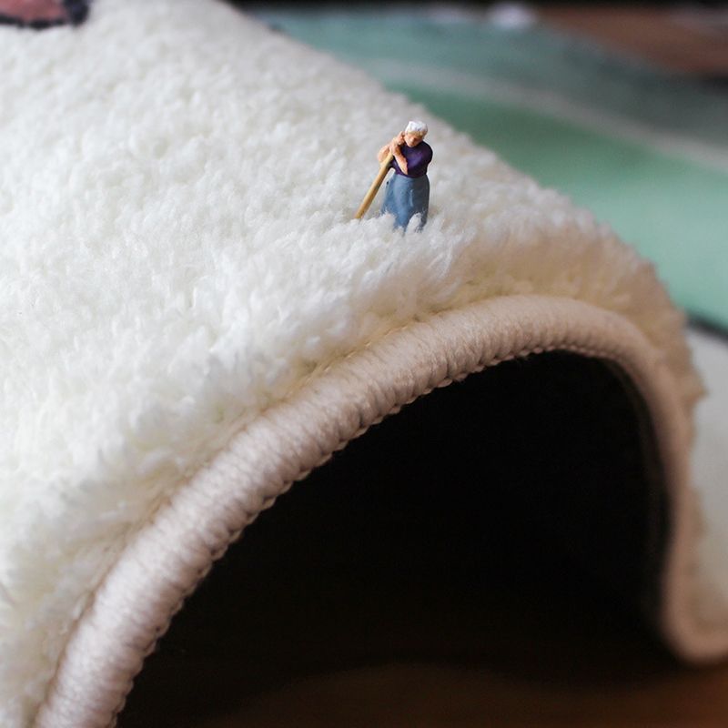 Light Green Color Lump Rug Polyester Simple Rug Washable Rug for Drawing Room