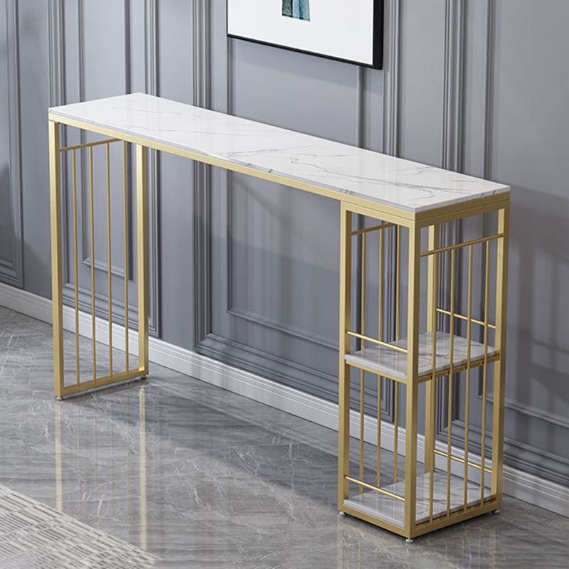 Rectangle Pub Table Glam Style Bar Height Bar Table for Breakroom