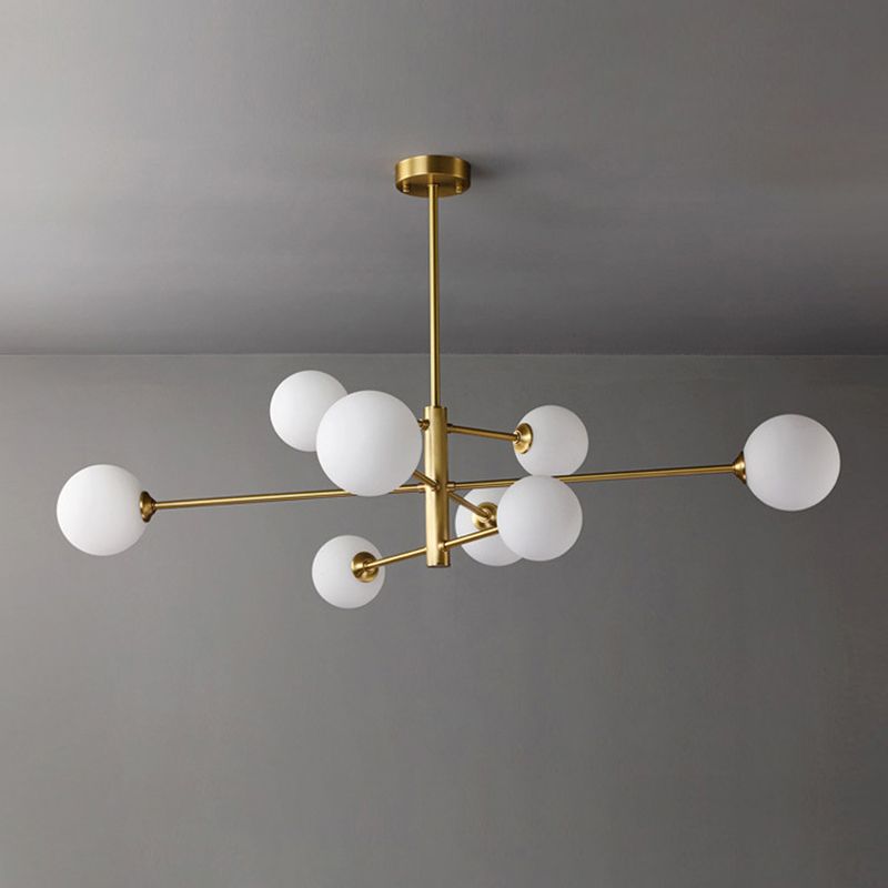 Lumo lampadario a forma di globo in vetro Flaccura illuminata moderna a soffitto a sospensione bianca