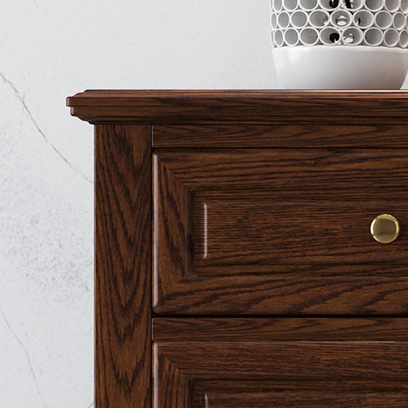 Bedroom Vertical Storage Chest Glam Wooden Chest with Drawers