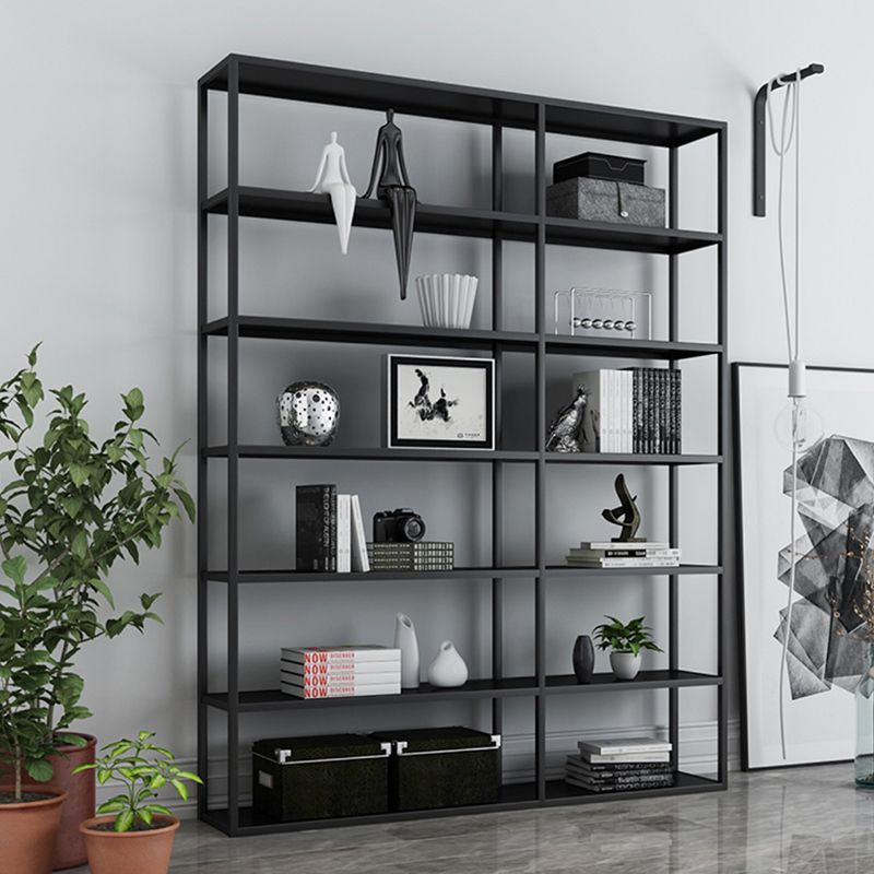 Rectangle Open Back Bookshelf Industrial Etagere Storage Bookcase