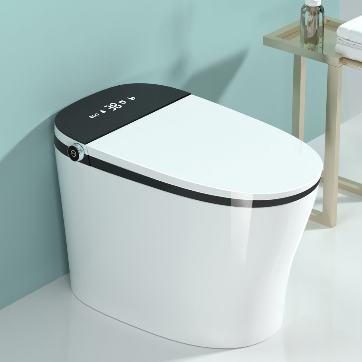 Modern Elong Toilet Bowl Siphon Floor Mount Toilet with Seat for Bathroom