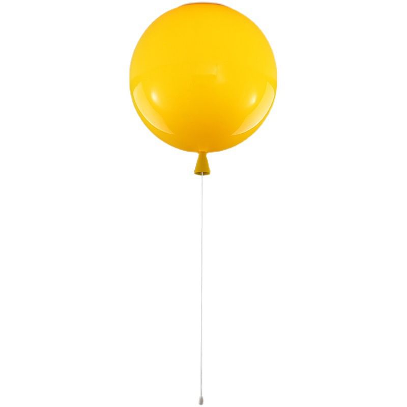 Plafonnier macaron en acrylique à 1 lumière avec cordon de tirage pour maternelle, ballon