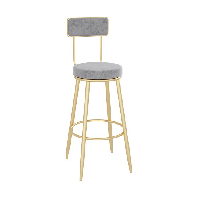 Low Back Bar Stools Glam Armless Dining Stools with Metal Base