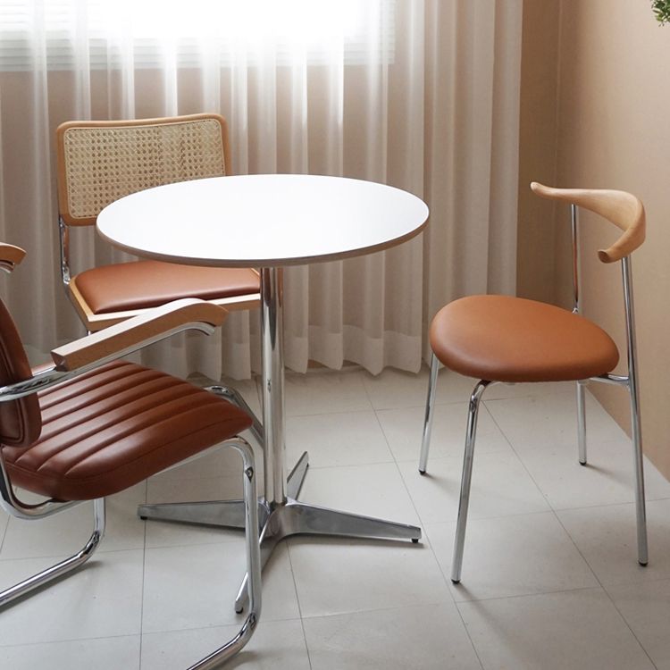 Modern Dining Room Open Back Stackable Silver Leg Dining Chair