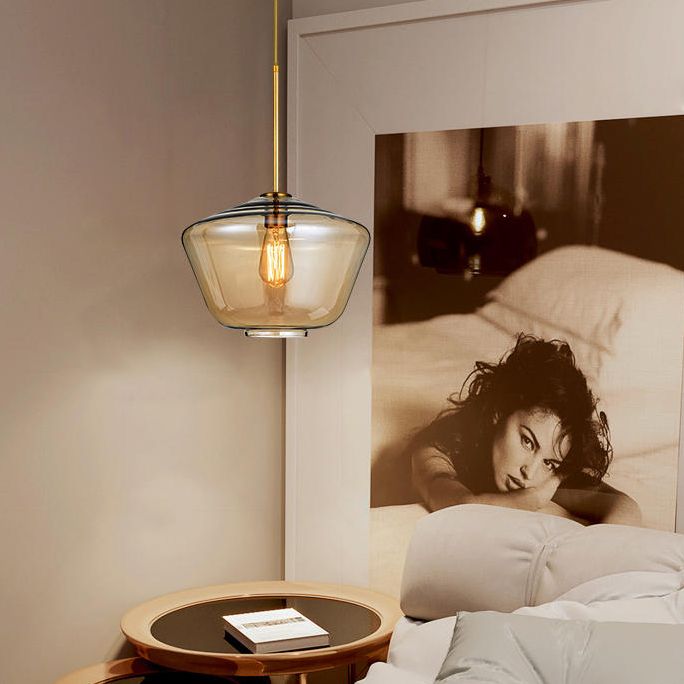 Triangle en verre transparent / ambre / urne / diamant pendentif lampad