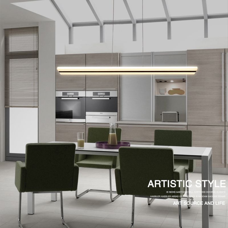 Black Island Lighting Fixtures Modern Style LED Hanging Lamp for Dining Room