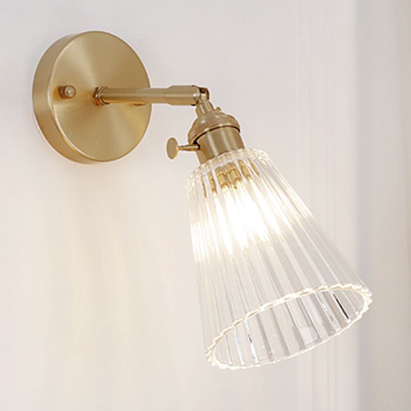 Luci di applique a parete svasata in vetro Stile industriale 1 lampade a parete leggera