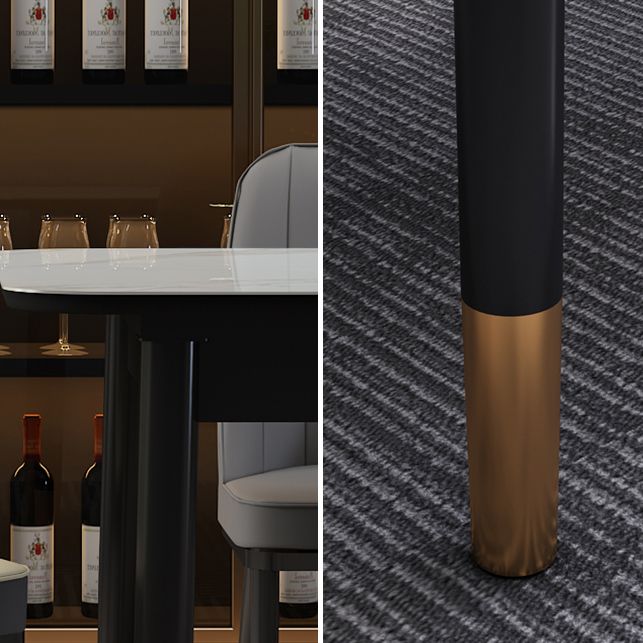 Dining Room Set Modern with Sintered Stone Dining Table and Cushion Chairs