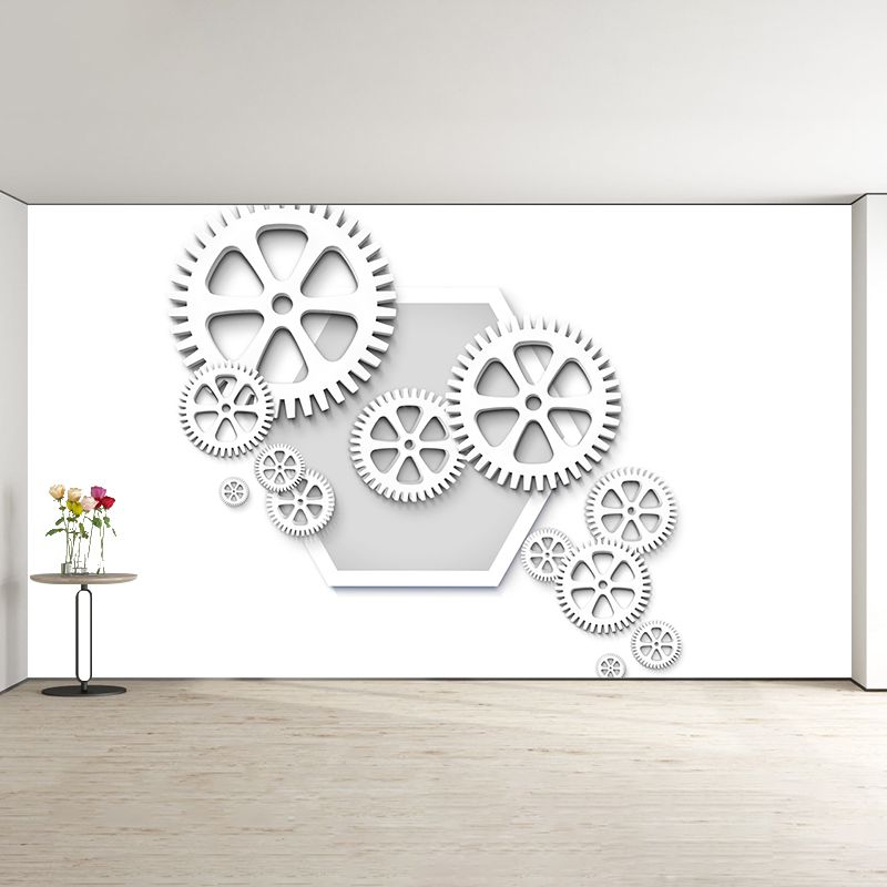 Gearwheel Customized Wall Mural Mildew Resistant Wallpaper for Dining Room