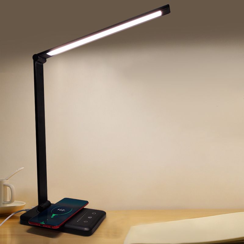 USB LED Table Lamp with Touch Control, Task Metal Folding Table Light for Bedroom