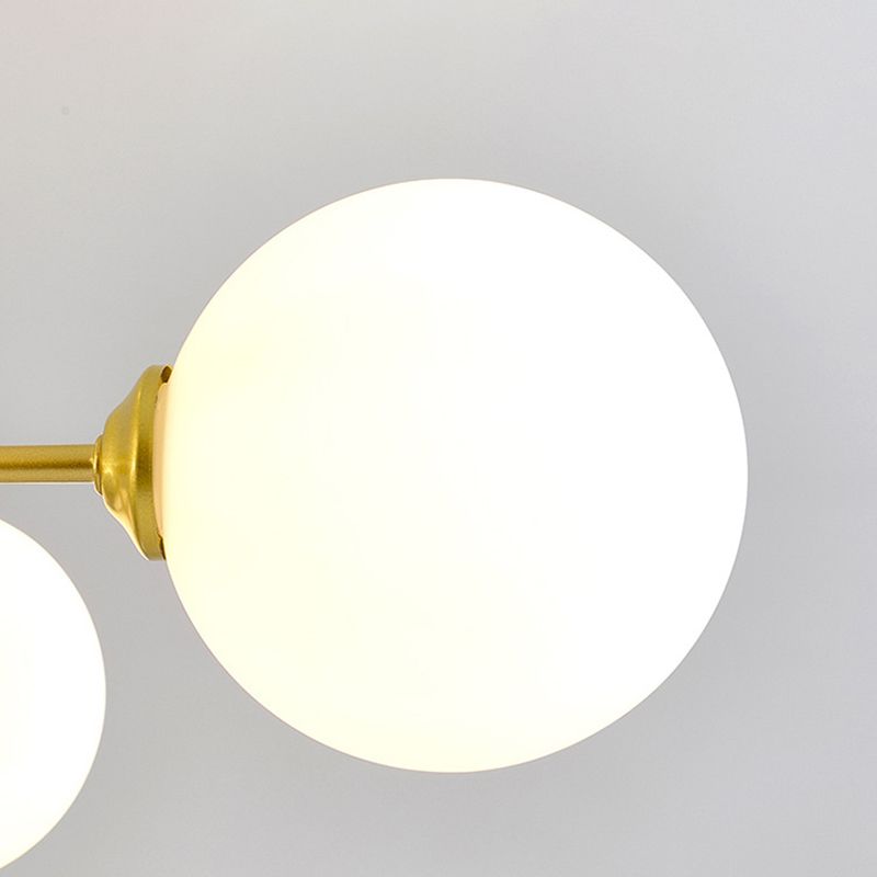 Glass Spherical Shape Chandelier Light Modern Style Multi Light Hanging Lamp for Bedroom