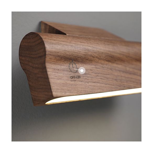 Nordic Style Wall Sconce Strip Shape LED Wall Light with Wood for Living Room