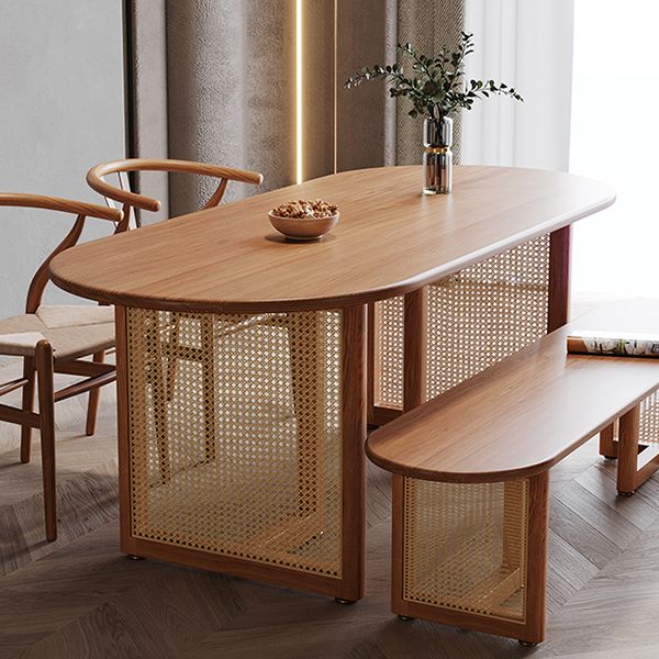 Mesa de comedor de madera maciza de pino, mesa de comedor de estilo sencillo para interior