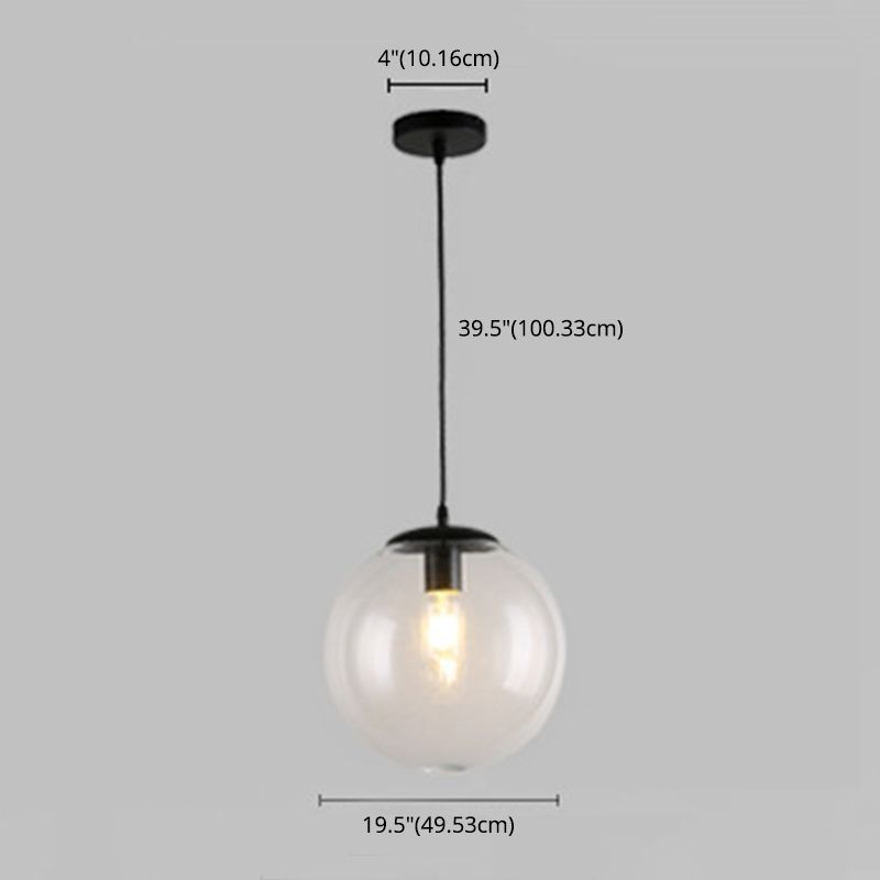 1 Light Spherical Pendant Lighting Modern simplicity Glass Pendant Ceiling Lights for Restaurant