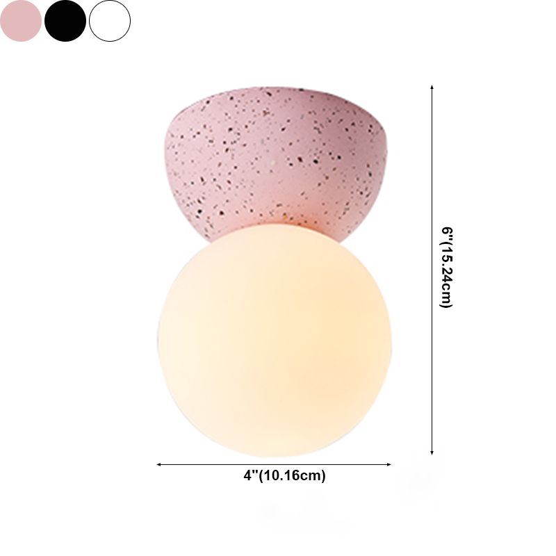 Moderna lampada da soffitto nordica Macaron in marmo con montaggio a incasso e paralume in vetro smerigliato
